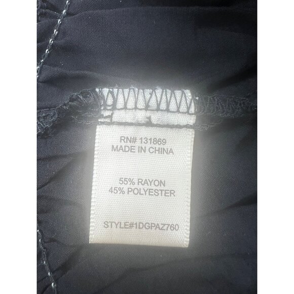 Twenty/Thirty Black & White Tie-Strap Ruffle Top Large - Picture 6 of 12